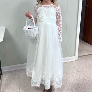 Charming White Lace Kids Dress